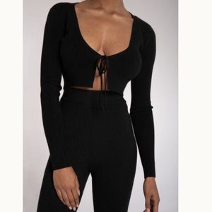 BNWOT Meshki Black Crop Top